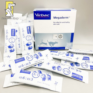 Hộp 28 gói Gel ăn dưỡng,mượt lông cho chó mèo - Virbac Megaderm For Silky And Helthy Skin Coat