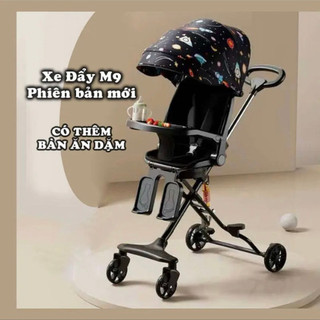 Xe đẩy ngả lưng M9, M8 - 3 chế độ ngả, có gác chân kèm đệm mái