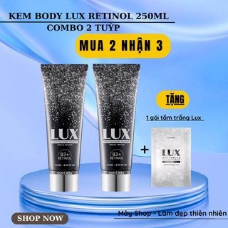 Kem body Lux Retinol tuýp 250ml, tặng 1 gói tắm trắng Lux, dưỡng trắng da , mờ thâm sạm, cấp ẩm , căng bóng da