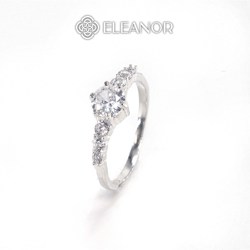 Nhẫn nữ bạc 925 Eleanor Accessories thiết kế đính đá lấp lánh phụ kiện trang sức 6305