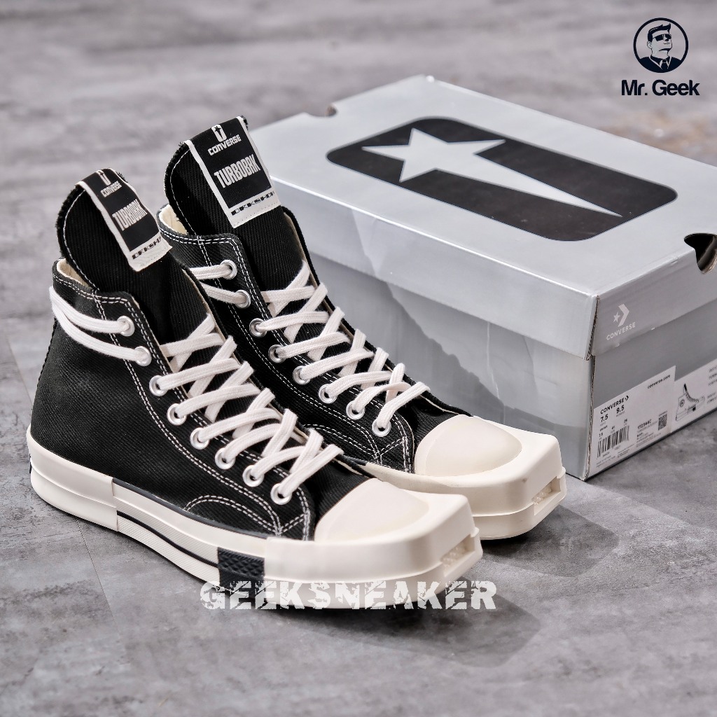 [GeekSneaker] Giày Sneaker Rick Owens x Converse TURBODRK Chuck 70 (Mũi Vuông)