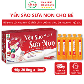 Yến sào sữa non cho bé giúp ăn ngon miệng ngủ sâu giấc hộp 20 ống, siro tăng sức đề kháng Anh Chi Pharma