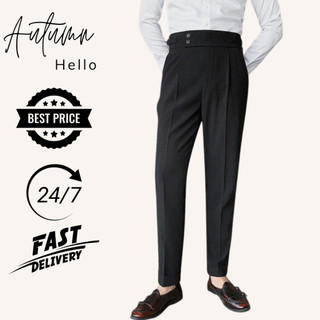Quần âu nam cao cấp Giá Xưởng kiểu SIDETAB Phong Cách Ý, Dáng rộng baggy Chất vải Cotton bền bỉ (JA03)
