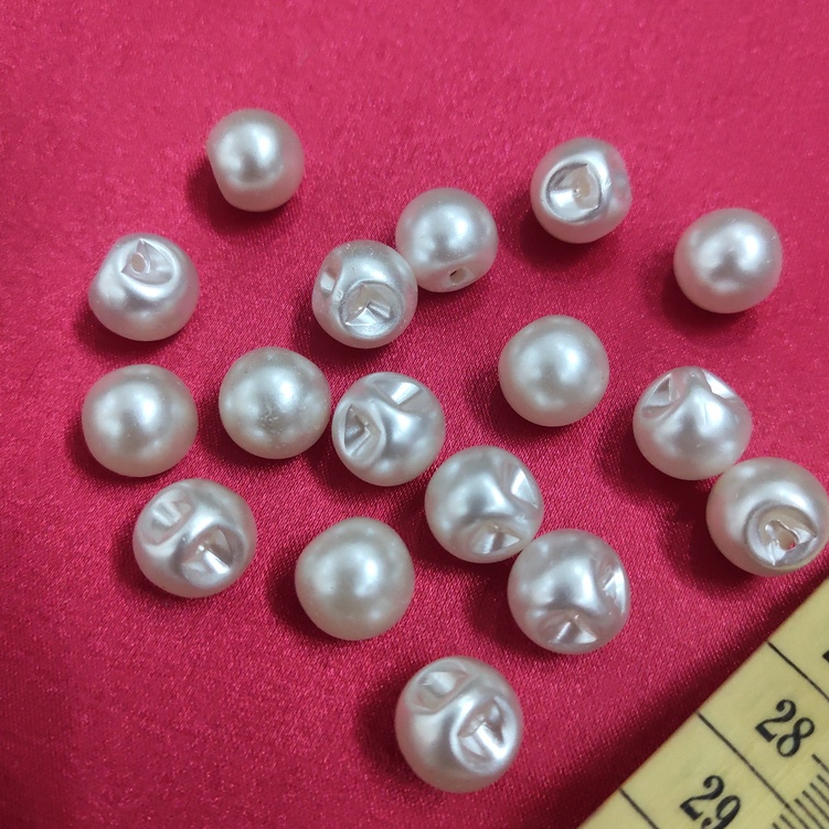 Khuy nhựa sơn bóng giả ngọc, khuy ngoc trai 8-10-12mm làm phụ kiện may mặc, trang trí, làm đồ thủ công.