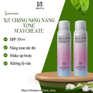 Xịt chống nắng Maycreat - Chống Nắng Body dạng xịt - xịt chống nắng nâng tone da HAVA SHOP