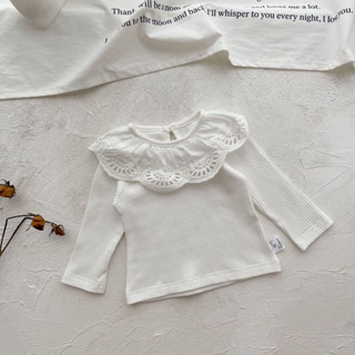  Áo Thun Cổ Bèo Bé Gái YomyKids Áo Thun Tăm Ôm Body Thời Trang Thu Đông Cho Bé Gái Áo Mix Yếm Phong Cách Hàn Quốc Cho Bé 