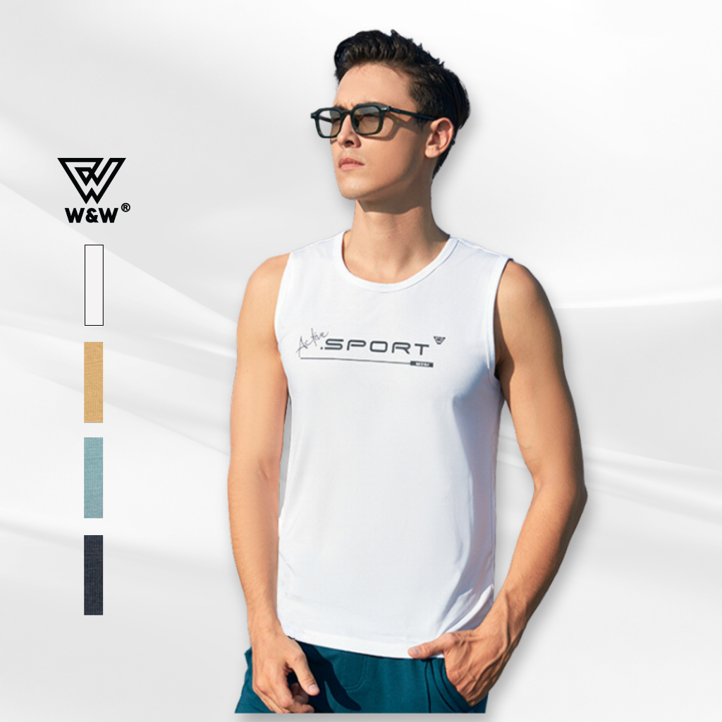 Áo Tank Top Ba Lỗ Nam W&W Vải CVC Cao Cấp WTT17