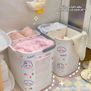 Giỏ đựng đồ đa năng có quai xách tiện lợi, giỏ giặt đựng quần áo, đồ chơi, Sọt để đồ có quai xách bền đẹp