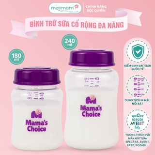 Bình Trữ Sữa Cổ Rộng Mama s Choice, Tương Thích Máy Hút Sữa Spectra, Avent