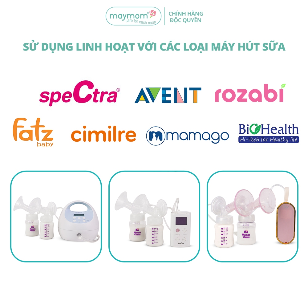 Bình Trữ Sữa Cổ Rộng Mama's Choice, Tương Thích Máy Hút Sữa Spectra, Avent, Fatz, Rozabi, Cimilre Dung Tích 180ml-240ml