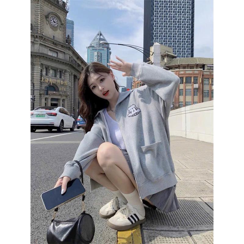 Áo Khoác Nỉ  "2 Túi Hộp " Tăng Màu " Da Sáng "