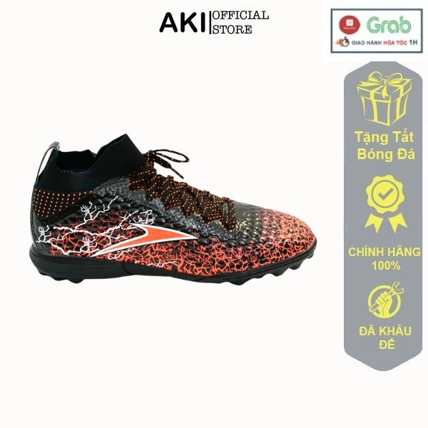 Giày Đá Bóng Cỏ Nhân Tạo Mira Galaxy S1 Đen Cam Thể Thao Nam Chính Hãng Phong Cách - Mg003