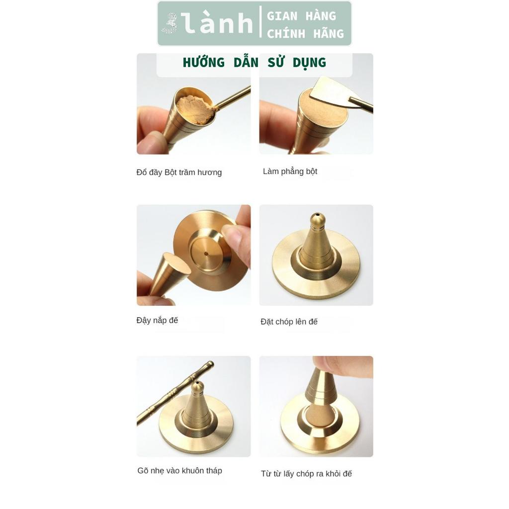 Khuôn Tạo Hình Trầm Nụ Hình Chóp ĐồngNguyên Chất Tạo Khối Hình Chóp Dễ Dàng Xông Trầm Thư Giãn 3 Lành Quà 12.12