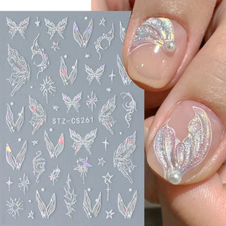 Sticker bướm và đuôi cá dán móng tay siêu xinh