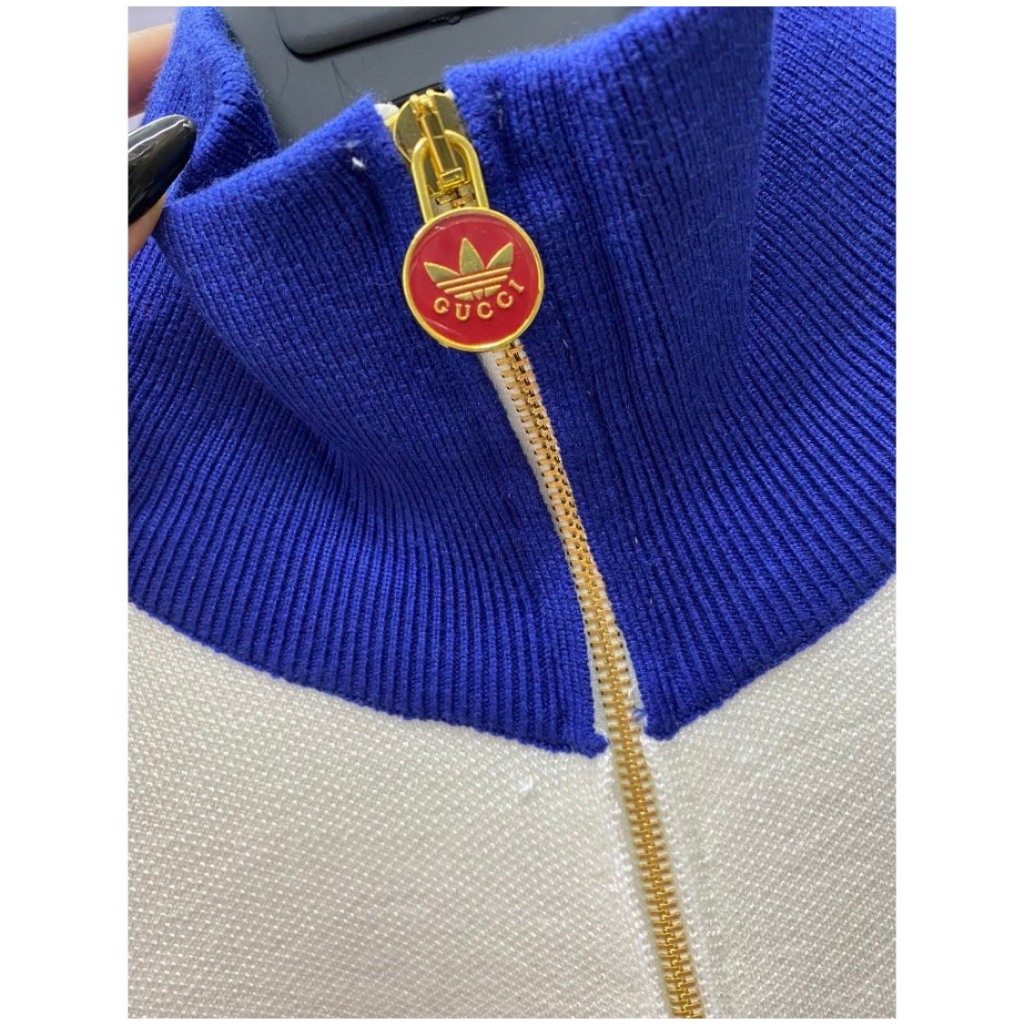 Áo Khoác Thể Thao Adidas Phối Gucci Logo Thêu Cao Cấp Bản Xịn - Áo Khoác Nỉ Cổ Cao Phong Cách Boy Phố Hottrend 2023