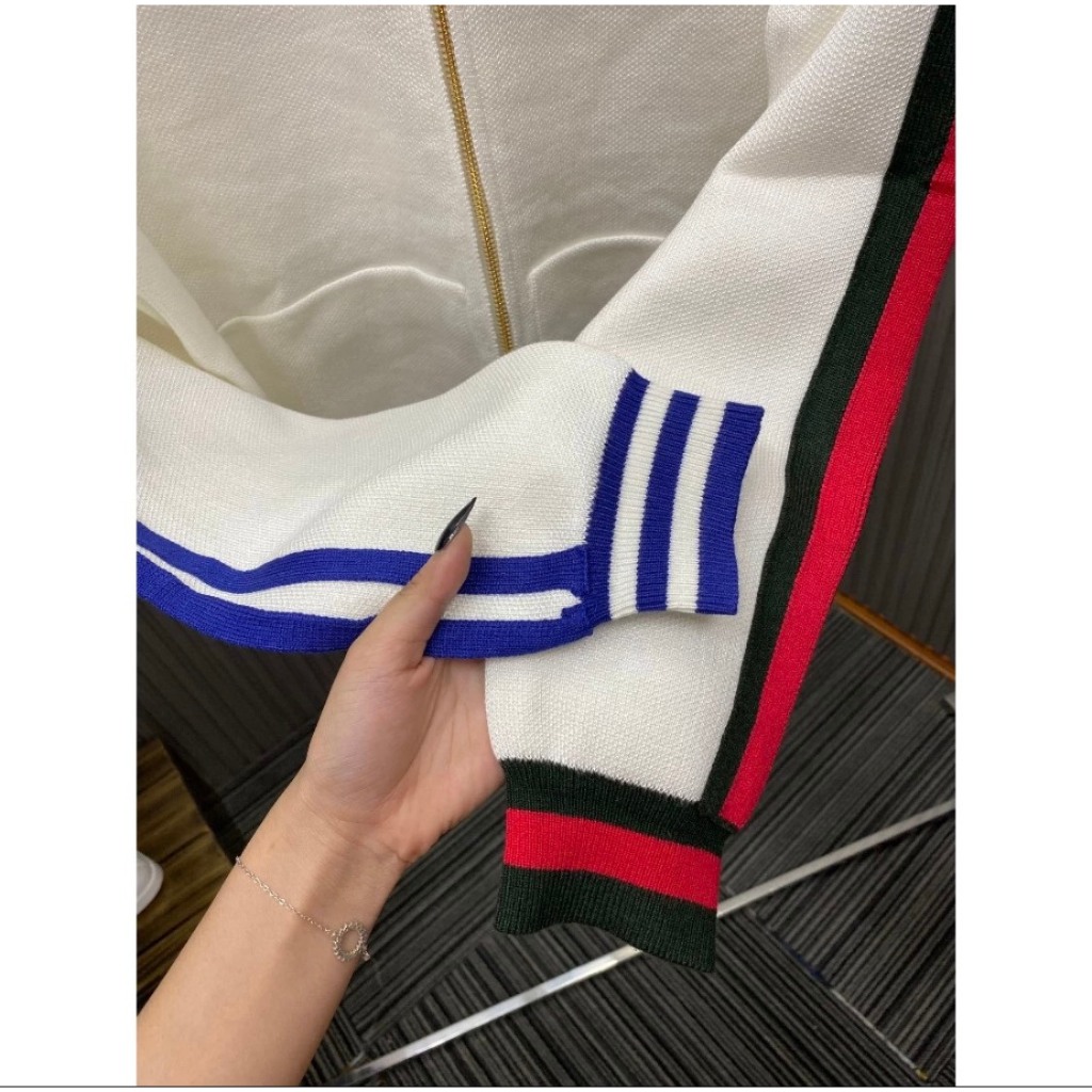 Áo Khoác Thể Thao Adidas Phối Gucci Logo Thêu Cao Cấp Bản Xịn - Áo Khoác Nỉ Cổ Cao Phong Cách Boy Phố Hottrend 2023