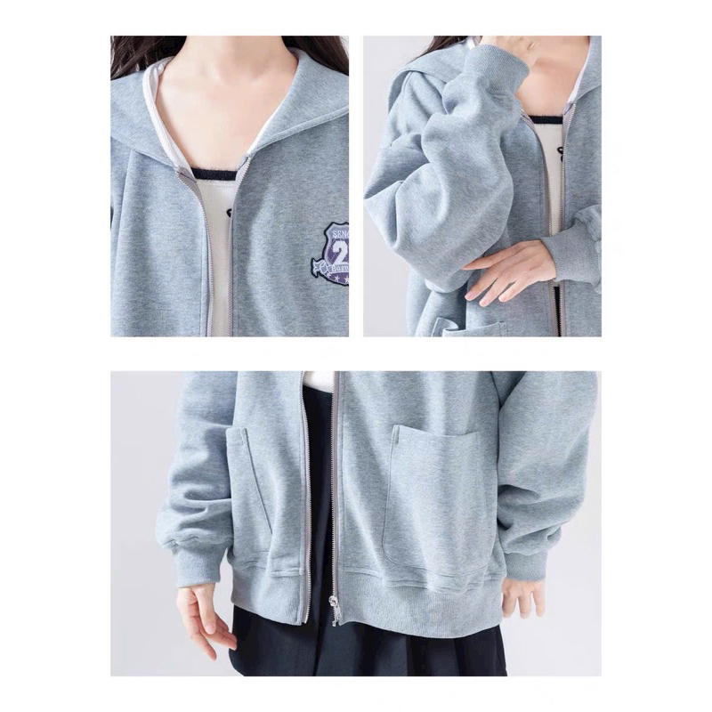 Áo Khoác Nỉ  "2 Túi Hộp " Tăng Màu " Da Sáng "