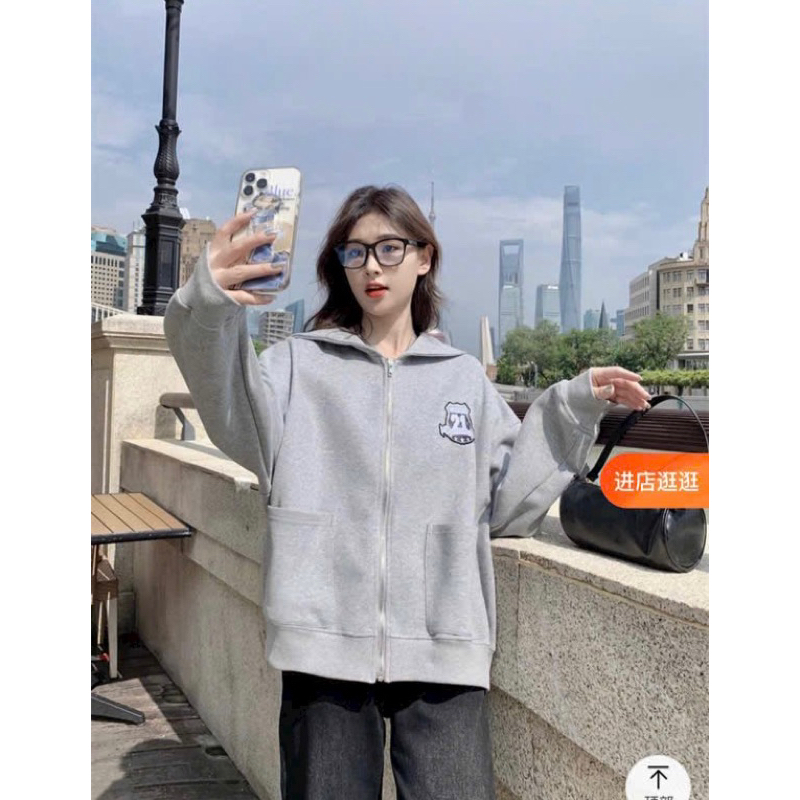 Áo Khoác Nỉ  "2 Túi Hộp " Tăng Màu " Da Sáng "