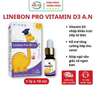 LineBon PRO VITAMIN D3 A.N 10ml dạng giọt cho bé, vitamin D3 hỗ trợ tăng trưởng chiều cao giúp hấp thụ canxi hiệu quả