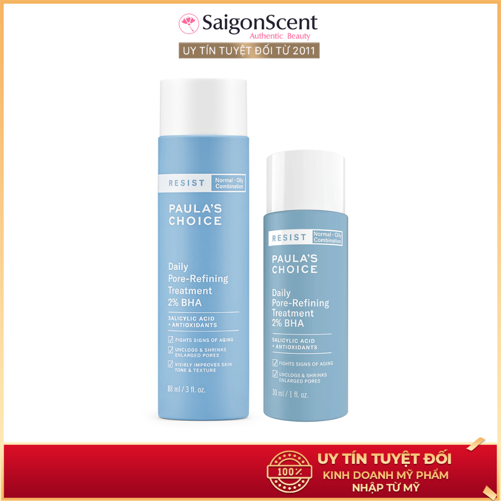 Dung dịch Paula's Choice Resist Daily Pore-Refining Treatment 2% BHA ( 88mL & 30mL )