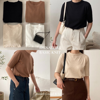 NUTCLOSET - Áo len mịn cộc tay 609_A0250
