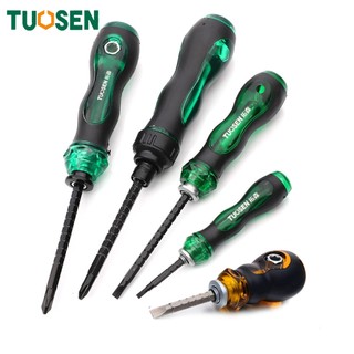 Tuốc nơ vít tô vít, Bộ tua vít 2 đầu (+ và -)Tuosen (3inch, 5inch, 6inch) - có từ tính, có chốt khóa đảo chiều