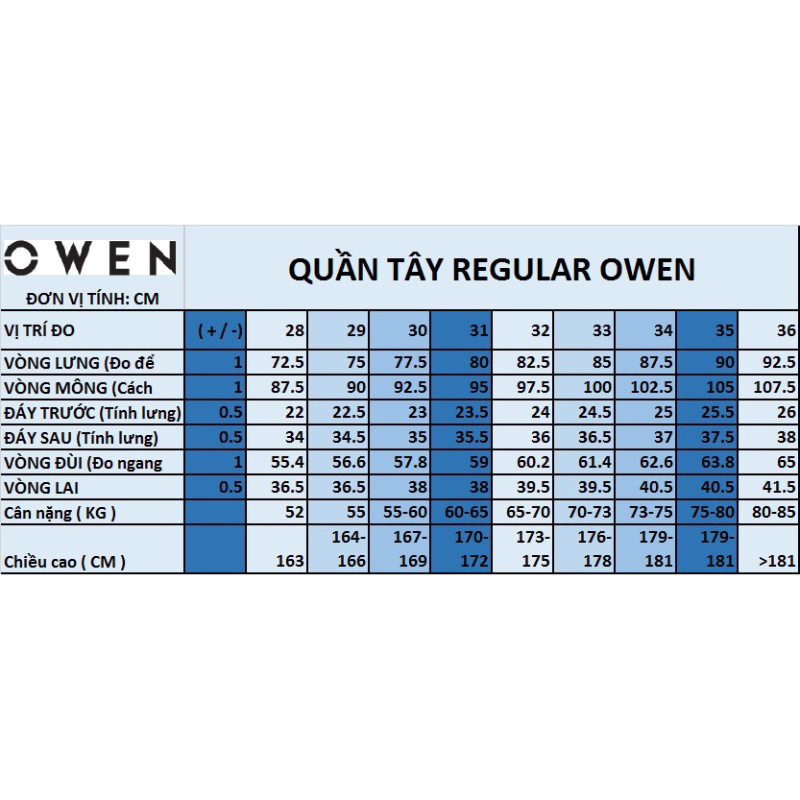 Quần Âu Owen chính hãng QRT91254-DBR