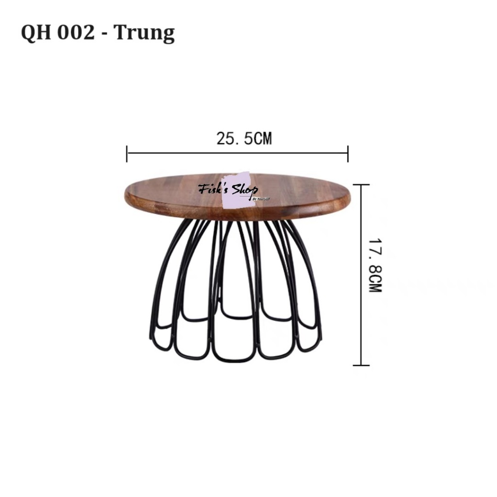 Khay đựng bánh sinh nhật, điểm tâm set gỗ keo