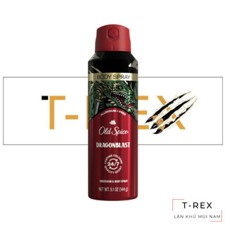 Xịt Khử Mùi Old Spice Dragonblast Aluminum Free Body Spray Fresh Scent Of Sandalwood & Vanilla 144Gr