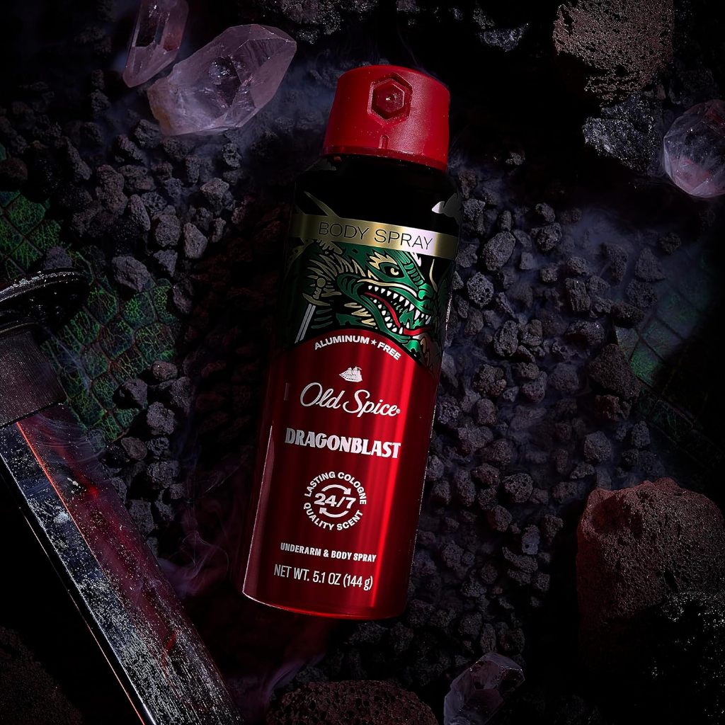 Xịt Khử Mùi Old Spice Dragonblast Aluminum Free Body Spray Fresh Scent Of Sandalwood & Vanilla 144Gr