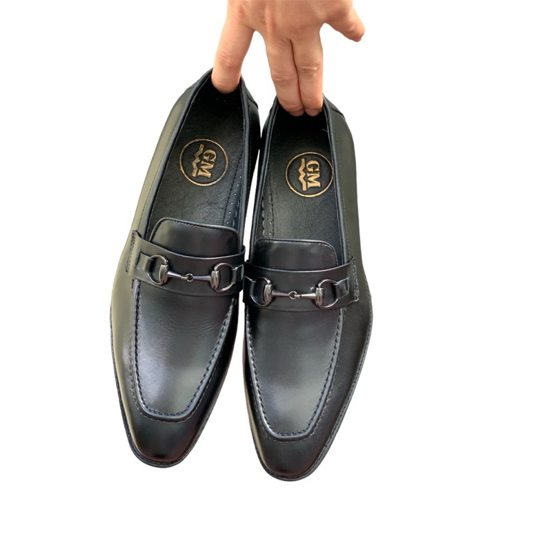 Giày lười nam cao cấp da bò thật kiểu dáng Horsebit Loafer