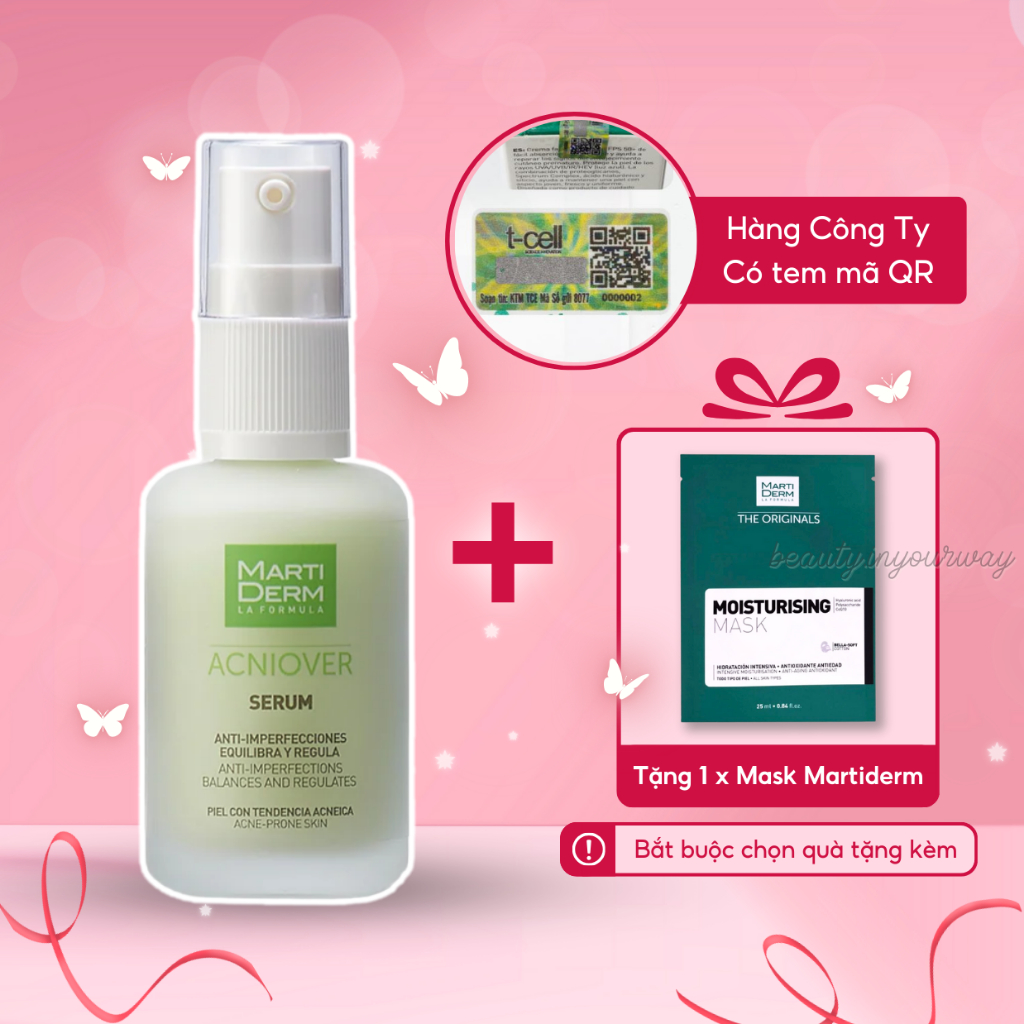 Tinh Chất Giảm Mụn, Kiểm Soát Nhờn Và Mờ Thâm Martiderm Acniover Serum 30ml