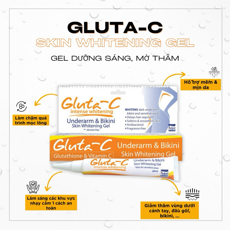 [HÀNG CHÍNH HÃNG] Gel Gluta C Whitening Sáng Da Mờ Thâm Vùng Bikini Và