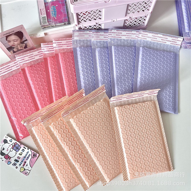 1 Cái Túi Chống Sốc, Túi Gói Hàng Có Keo Dán màu Hồng Pastel