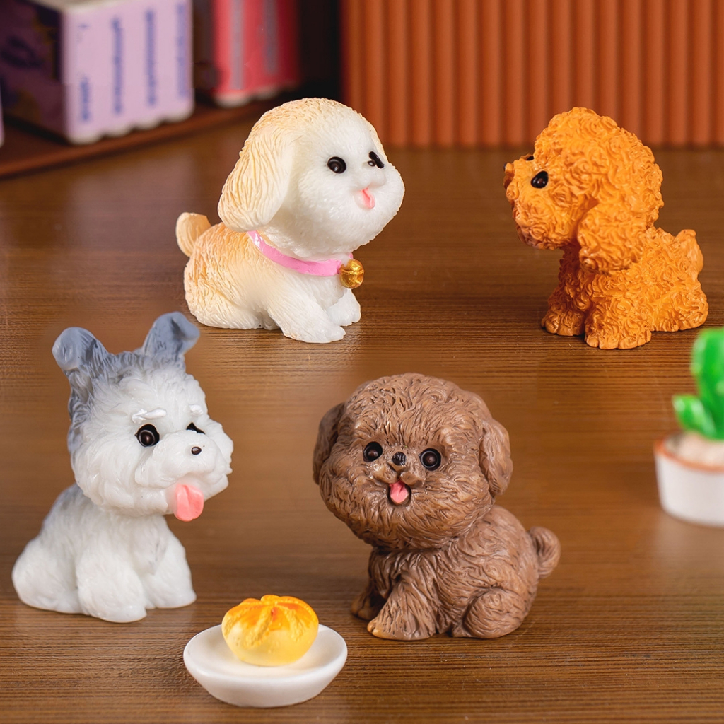 Mô hình các chú chó xinh xắn dễ thương trang trí tiểu cảnh, nhà búp bê, terrarium, DIY