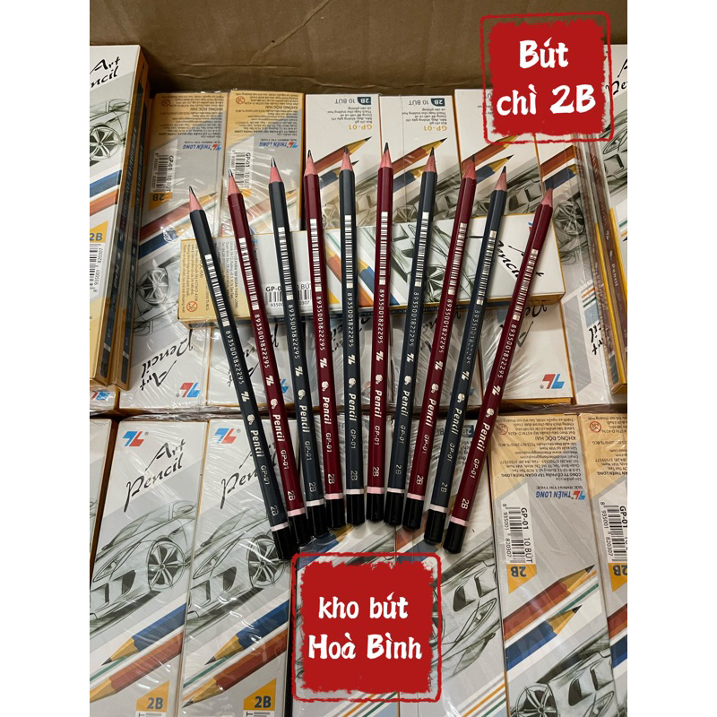 Hộp chì thiên long 2B & HB Hộp 10 cây chì đậm sắc nét không độc hại
