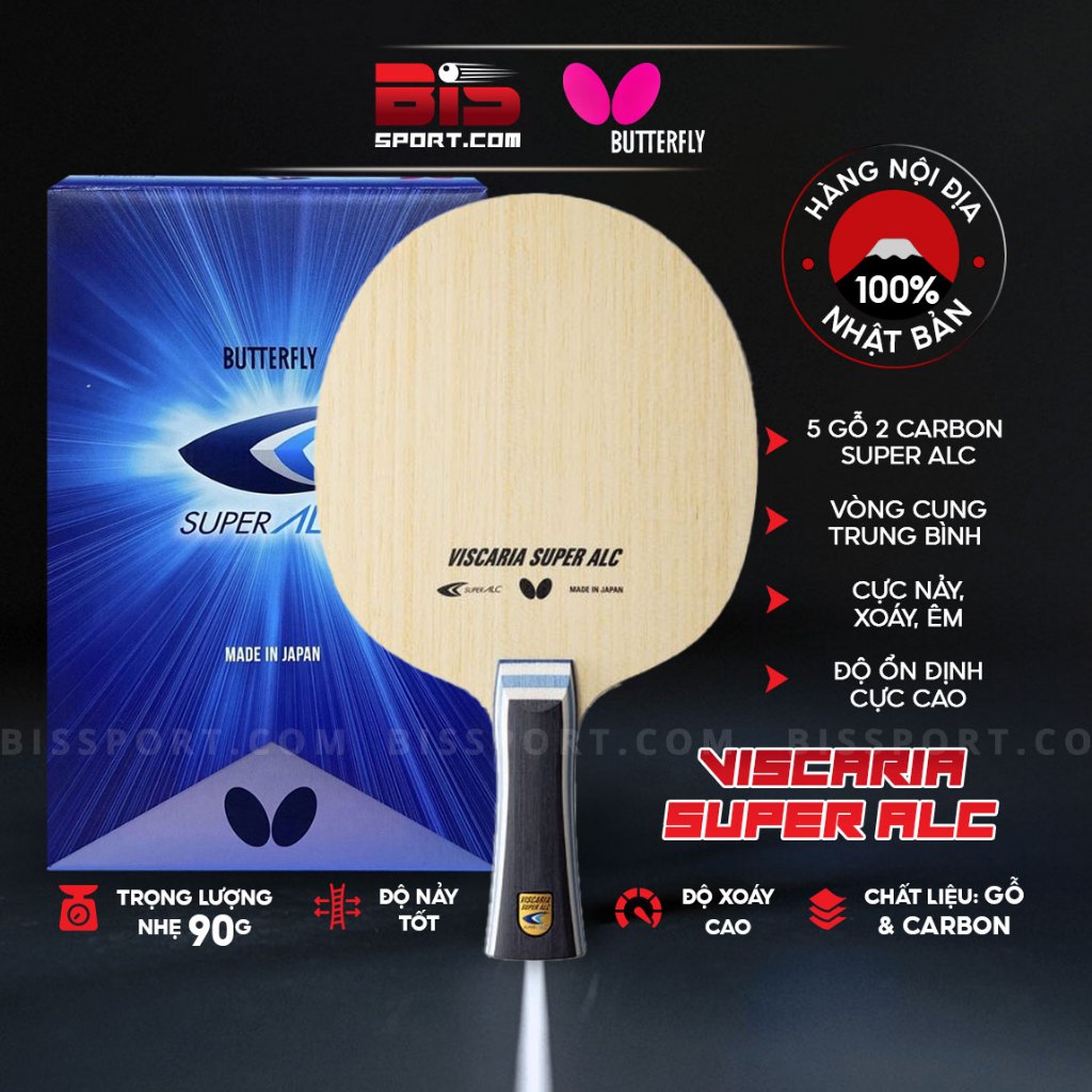 Cốt Vợt Bóng Bàn Butterfly Viscaria Super ALC Chính Hãng