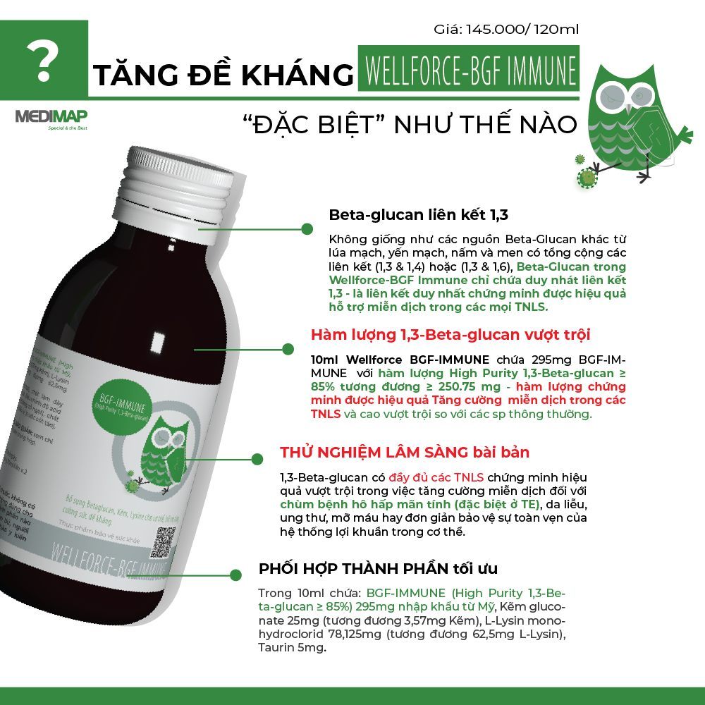 Siro tăng đề kháng - WELLFORCE BGF IMMUNE Hộp 120ml