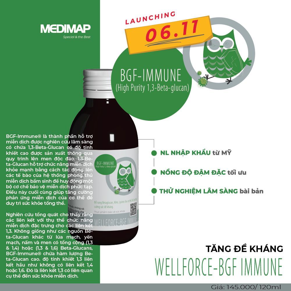 Siro tăng đề kháng - WELLFORCE BGF IMMUNE Hộp 120ml