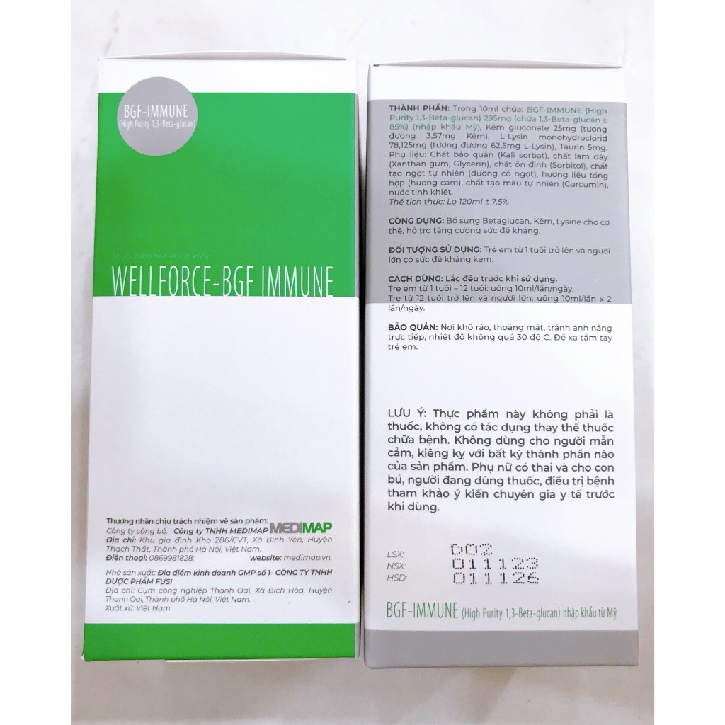 Siro tăng đề kháng - WELLFORCE BGF IMMUNE Hộp 120ml