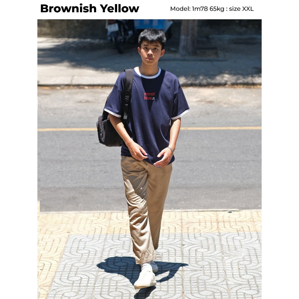 Combo 2 quần Kaki ống suông pants 233 - Đen - Xám xanh - Nâu - MONATA BLUELIGHT