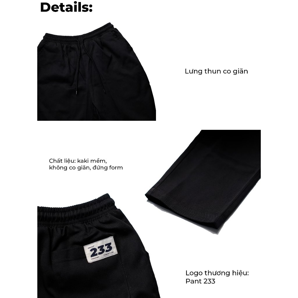 Combo 2 quần Kaki ống suông pants 233 - Đen - Xám xanh - Nâu - MONATA BLUELIGHT