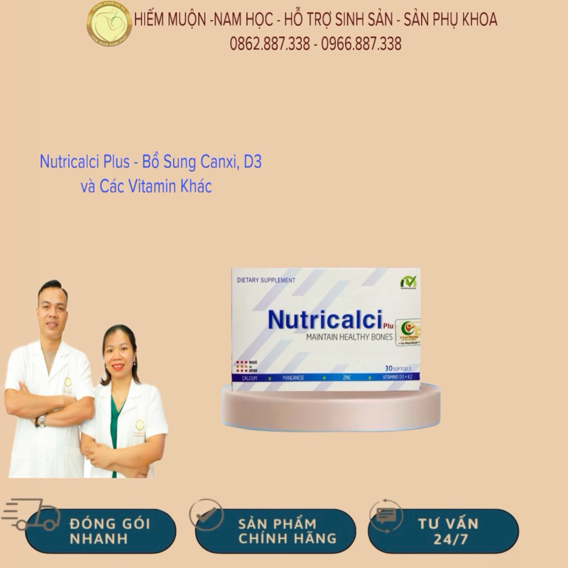NUTRICALCI PLUS Hộp 30 viên – Bổ sung Canxi, D3 và các vitamin khác
