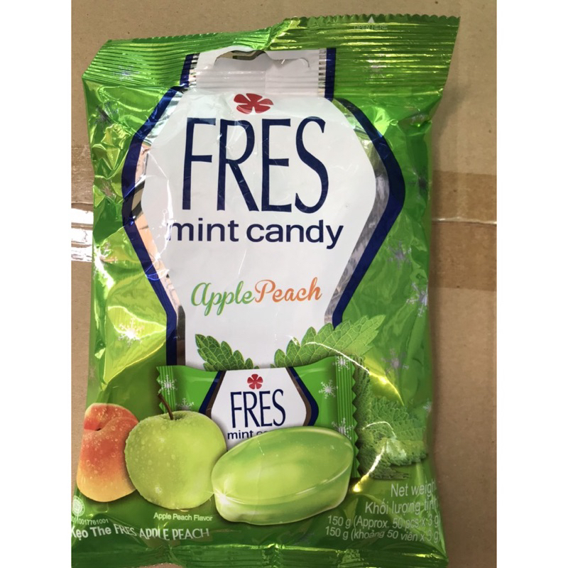 Kẹo the FRES mint candy Bartley và Apple Peach gói 150g