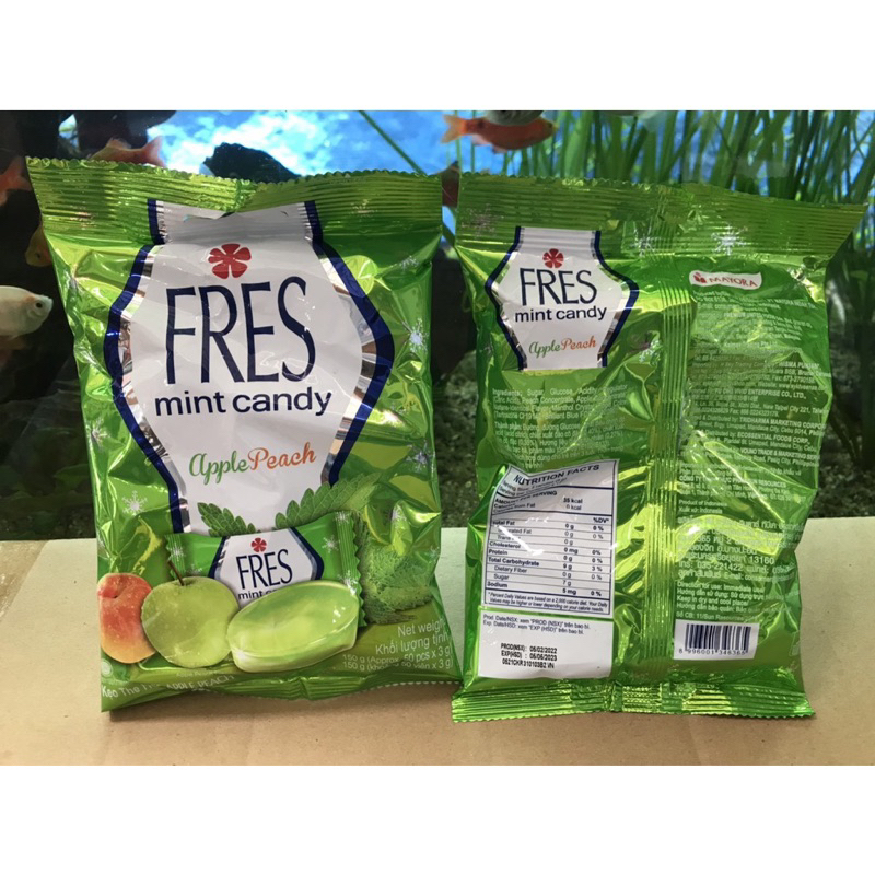 Kẹo the FRES mint candy Bartley và Apple Peach gói 150g