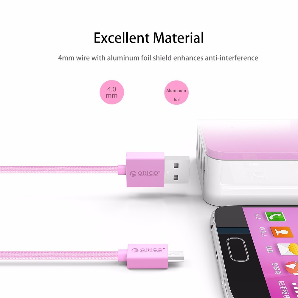 Cáp sạc nhanh Micro USB ORICO MDC-10 Dây dù cho điện thoại smartphone tablet