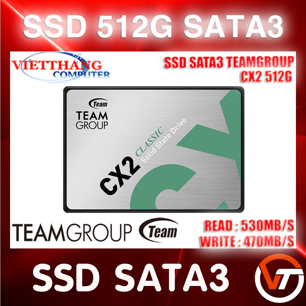Ổ cứng SSD TeamGroup CX2 512GB 2.5 inch SATA III New 100%