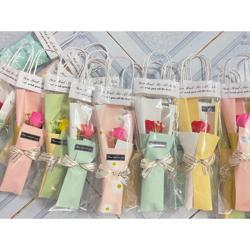 Hoa Sáp 1 bông kèm túi và thiệp