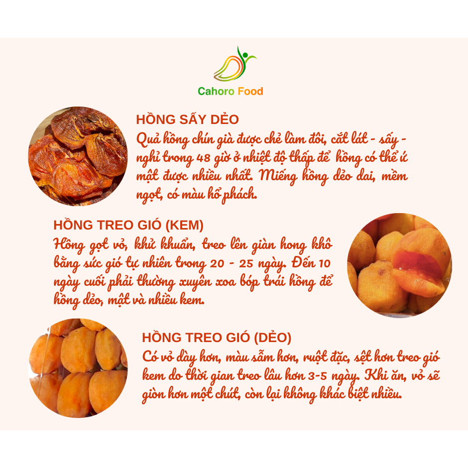 Hồng sấy dẻo - Hồng treo gió DẺO - Hồng treo gió KEM Đà Lạt, thích hợp làm quà tặng