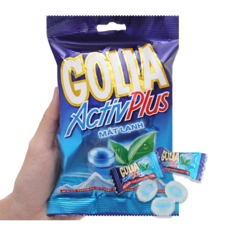 Kẹo mát lạnh GOLIA ActivPlus nhân syro hương thảo dược túi 108g